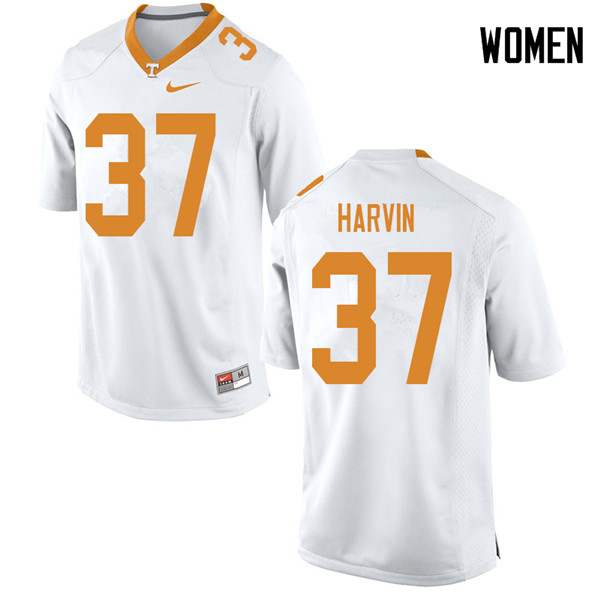 Women #37 Sam Harvin Tennessee Volunteers College Football Jerseys Sale-White
